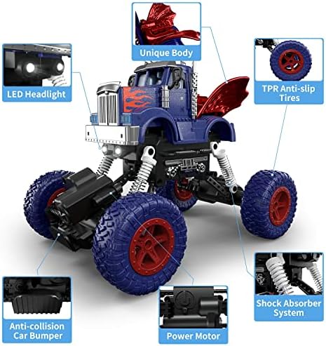 4WD שלט רחוק מכונית RC צעצועים, 1:22 סולם 4WD מחוץ לכביש RC משאיות מפלצת משאית כל מכוניות השטח עם נורות LED צעצועים מתנות