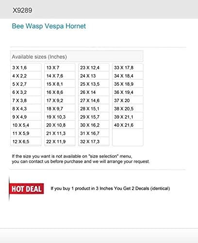 מדבקות DT מדבקות מדבקות מדבקות דבורה צרע vespa Hornet 4 x 2,2
