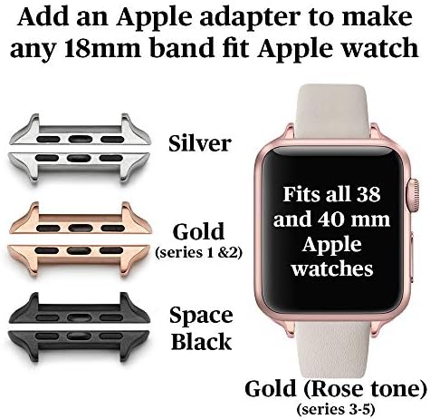 מתאמי להקת שעון WRISTOLOGY תואמים את כל דגמי Apple Watch - גודל מקרה גדול - מתאים לרצועות שעון 22 ממ - בחר גימור