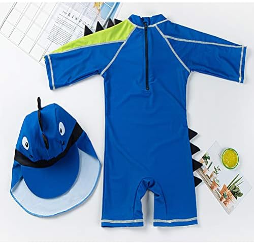 תינוק בני ילדים בגד ים חתיכה אחת פעוטות רוכסן בגד ים בגדי ים עם כובע