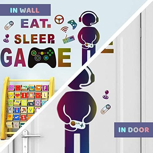 Ouy Game Decor Decord Gamer Gamer Con. מדבקות קיר ויניל מדבקות קיר משחק קיר ומקל לילדים ילדים גברים חדר שינה