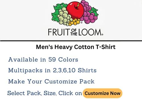 ריבוי חולצת טריקו כותנה כבדה לגברים-הכינו סט צבע משלכם