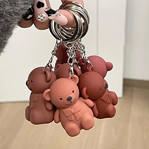 שפתונים דוב מחזיק מפתחות יאובפול-2 חבילה 2 ב 1 מחזיק מפתחות דוב מחזיק מפתחות שפתון מט, זיגוג שפתיים קטיפה מט עמיד למים,