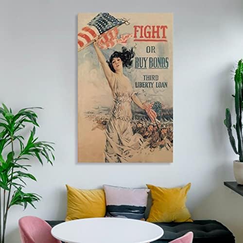 אשת פוסטר רטרו עם דגל אמריקאי פוסטר פטריוטי פוסטר פוסטר מלחמה פוסטר בד אמנות פוסטר קיר אמנות תמונה מודרנית עיצוב