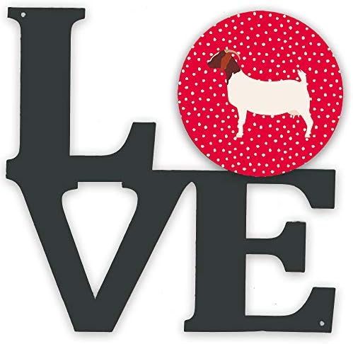 אוצרות קרוליין 5313 וולב בור עיזים אהבה מתכת קיר יצירות אמנות אהבה, אדום,