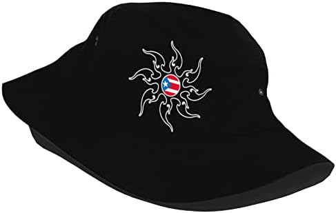 דגל פורטו ריקו שמש כובעי דלי שבטי יוניסקס כובע שמש כובע אריזת דייג חיצוני כובע חופשת ספורט.