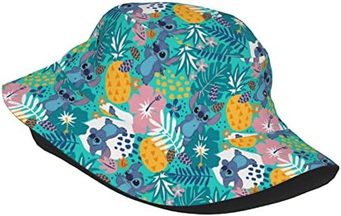 כובע דלי קריקטורה קיץ חוף קיץ הפיך הפיך תלת מימד כובע שמש כובע דייגים אריזים לאישה או נער