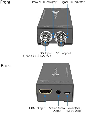 נבואת Gofanco 12 גרם SDI לממיר HDMI 2.0 עם שמע-עד 4K @60Hz, אודיו 7.1-CH, מיצוי שמע סטריאו, זיהוי רכב SDI, 12 גרם/6G/3G/HD-SDI,