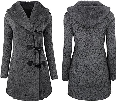 קפוצ'ון כפתור ליסטה מעיל ארוך נשים עבה של ז'קט פארקה חם מעיל מעיל מעיל