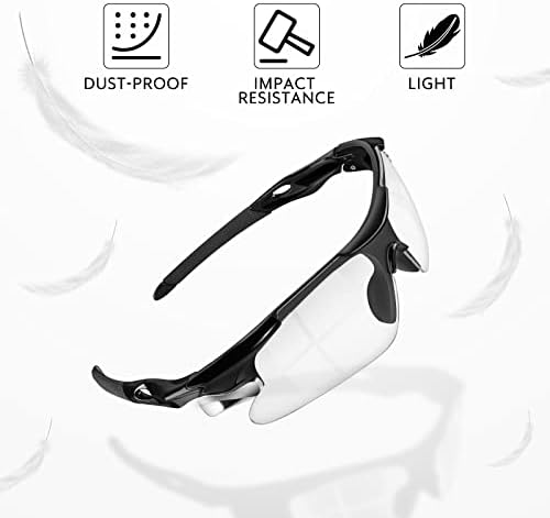 משקפי בטיחות Miunruar לגברים נשים, ANSI Z87.1+משקפי מגן UV, משקפי בטיחות כהים עמידים בפני עבודה לעבודה