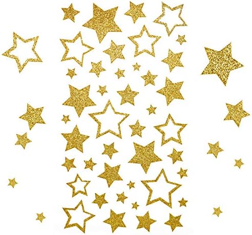 Kesote 5 Sheets נצנצים מדבקות כוכב כסף, תוויות כוכבים שונות ומגוונות לעובדות לחג המולד, ציוד למורים בכיתה
