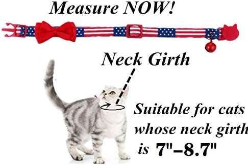 בומבון אמריקאי דגל חתול צווארון עניבת פרפר הבדלני עם פעמון
