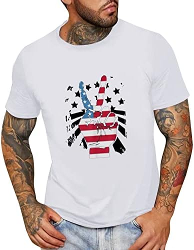 חולצת טריקו של דגל XXBR אמריקאי חולצה פטריוטית לגברים כוכבי דגל ארהב כוכבי דגל הדפס חולצת טי שרוול קצר 4 ביולי.