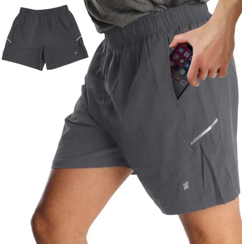 פורט אייל מכנסי ריצה לגברים 6 אינץ ' תפר-מכנסי ספורט קלים לנשימה לגברים / מכנסי כושר לגברים יבשים מהירים