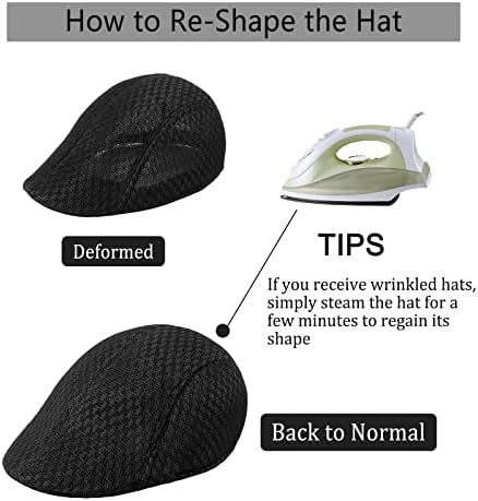 5 חבילות כובע Newsboy לגברים רשת קיץ שטח דירה קיסוס גטסבי כובע כובע כובע כובע ציד עם רצועת זיעה אלסטית