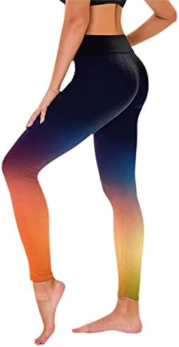 חותלות לנשים ללא רואים מכנסי יוגה אתלטים שיפוע גרפי נמתח חדר כושר קת חדר כושר חלק חלקה של שלל חזק