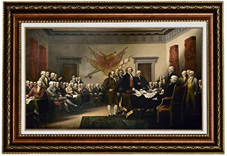 אמנות אליט-הכרזת העצמאות על ידי ג 'ון טרמבול רבייה ציור שמן הדפסי בד אמנות קיר ז 'יקלה-ממוסגר גודל:26איקס 36