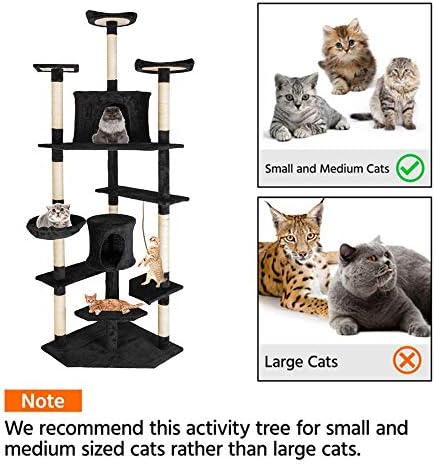 80 רב-רמת חתול עץ סטנד בית, חמוד סיסל חבל קטיפה חתול לטפס עץ חתול מגדל, ריהוט גורים פעילות מגדל עם מגרד