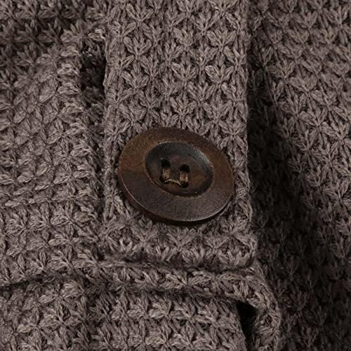 סוודר לנשים בצבע אחיד כפתור שמנמן סוודר שרוול ארוך צוואר צוואר מגשר עליון סווטשירט סרכיון סרכי סרוג אסימטרי