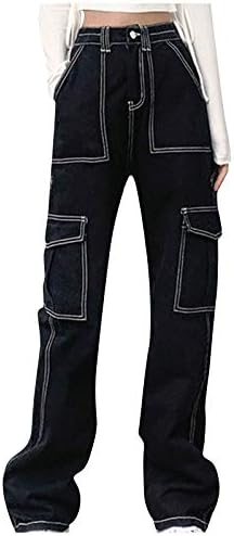 מכנסי מטען לנשים Keusn פלוס גודל y2k מכנסי מצנח נמוכים נשים נשים Y2K מכנסי מטען אימון עם בגדי רחוב של כיסים