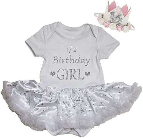 Petitebella 1/2 יום הולדת ילדת גוף גוף טוטו שמלת תינוקות NB-18M