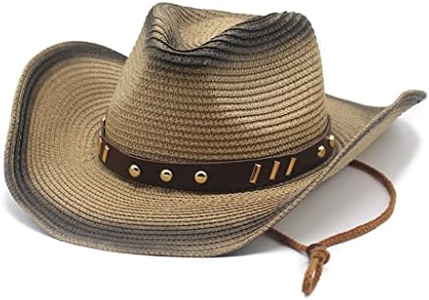 N/A כובע קאובוי קיץ רצועת סנטר רצועת סנטר גברים נשים אופניים כובע שמש כובע קש קש בוקרה ג'אז כובע חוף
