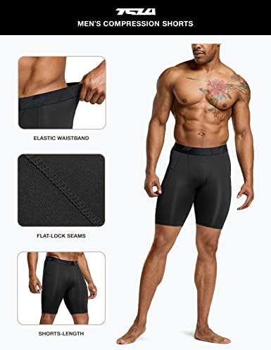מכנסי דחיסה אתלטיים של TSLA לגברים, ביצועי ספורט פעילים פעילים טייץ ריצה יבש