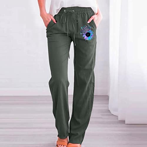 Oplxuo מכנסי פשתן מכנסיים לבוש רגל רחבה מכנסיים טרקלין פרחים הדפס פרחוני גרפי מכנסי שמלת שמלות מותניים גבוהות