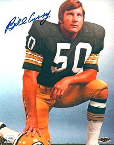 ביל קארי חתום חתימה 8x10 Photo Packers Pose Pose JSA AB54538 - תמונות NFL עם חתימה