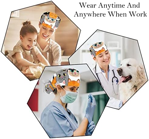 Yidax 2 חתיכות כלב פאג חמוד עם משקפי ראייה כובע עבודה עם כפתורים ועניבת סרט לשיער ארוך
