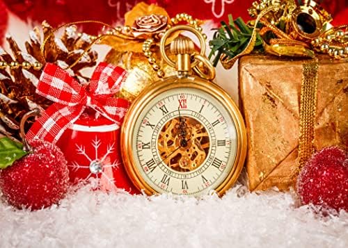 Beleco 10x8ft בד שנה חדשה שעון חג המולד ספירה לאחור רקע עיצוב שלג לבן 2023 חג המולד ערב חג המולד קישוטים למסיבות