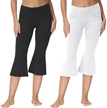 מכנסי קפריס בגודל Cakulo Plus לנשים מתלקחות יוגה מתלקחת על מותן גבוה ממתח חותלות פאלאצו מזדמנים עם כיסים
