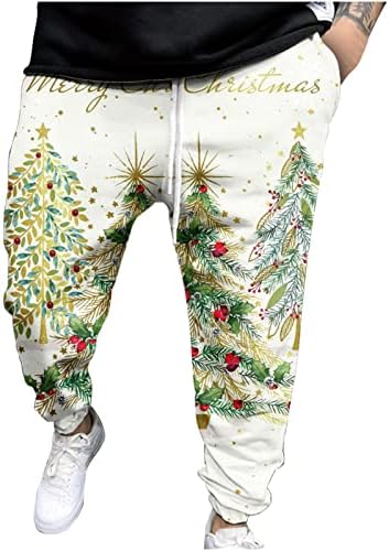 מכנסי טרנינג מכנסיים מכוערים מכנסיים מכנסיים מכנסיים מכנסי עץ חג המולד מכנסי ספורט ספורט מזדמנים