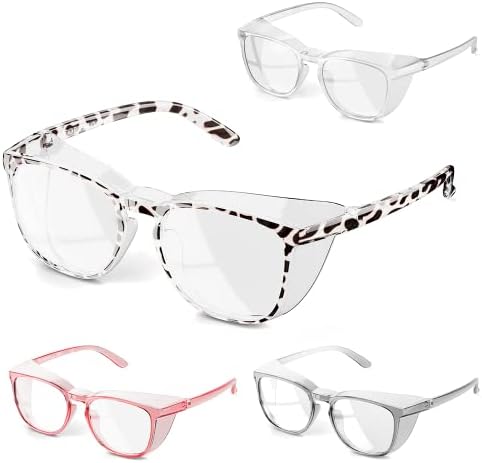Topvelo 4-חבילות קריאה משקפי בטיחות משקפי משקפי ערפל אנטי לנשים לנשים מגן משקפי מגן+0.0,+1.0,+1.5,+2.0,+2.5, 3.0