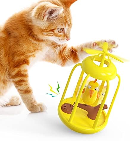 צעצועי חתול AOOOP - צעצועי חתול אינטראקטיביים מקורה, צעצועים לחתלתול, כלוב ציפורים צליל חתול מצחיק כוס צעצוע חתלתן חתלתן