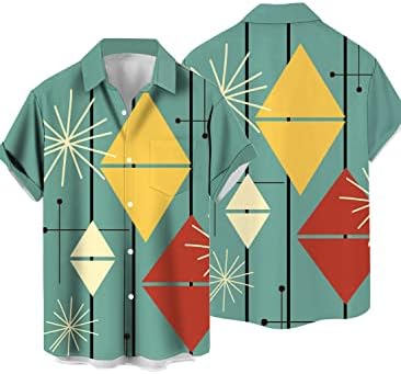 חולצות באולינג רטרו של גברים קיוויצימה שנות ה -50 רוקבילי סגנון כפתור למטה חולצות מחנה בסגנון קובני חולצה