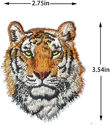 Lorigun 2 pcs diy diy tiger ברזל-על טלאי רקום אפליקציות בגדים טלאי בגדים תהליך תפירה של תפירה