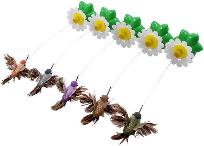 ציוד חיית מחמד חשמלית חתול צעצועים אינטראקטיביים מעופפים פרפרים ציפורים סביב פרחים מקניט מקל חתול