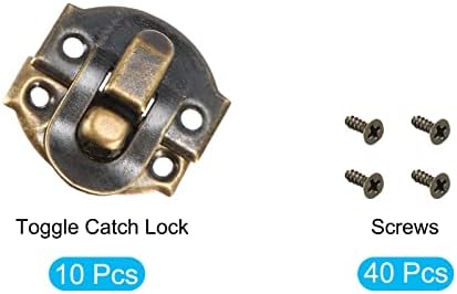 Metallixity Toggle Catch Lock 10 יחידות, תפסים של Hasp - עבור ארונות קופסאות מזוודות, טון ברונזה