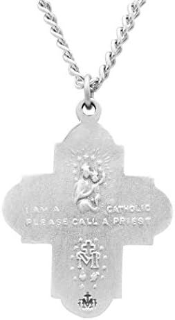 רוזמרי אוספים דתי מתנה מסורתית קתולי ארבע דרך צלב מדליית תליון שרשרת 24