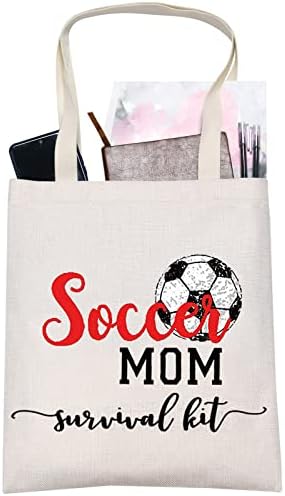 Levlo Soccer Soccer Mom Cosmetic תיק כדורגל אמא מתנות לכדורגל אימא ערכת הישרדות איפור רוכסן שקית לכיס למאמן הכדורגל Soccer Mom