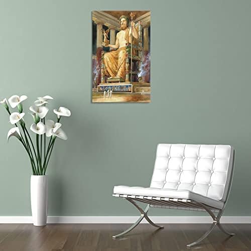 פסל זאוס אולימפיה שמן ציור ציור מיתולוגיה אמנות פוסטר בד קיר הדפסים לאמנות קיר לעיצוב קיר עיצוב חדר עיצוב חדר שינה