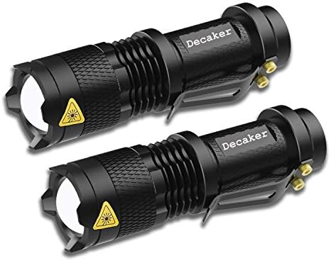 Decaker Mini Tactical LED פנס פנס 3 מצבים לפיד פוקוס מתכוונן אור זום אור לילדים ומבוגרים, רץ קמפינג