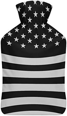 שחור אמריקאי דגל מים חמים בקבוק 1000 מ ל עם רך כיסוי נשלף חם קר חבילת מים הזרקת תיק עבור יד רגליים חם מיטה חם