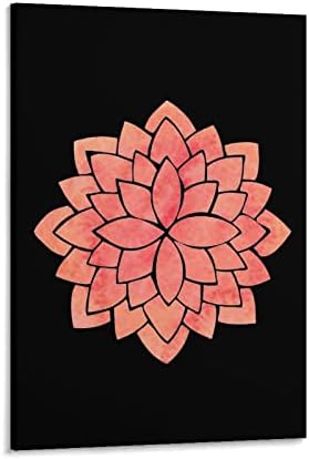 Nudquio Lotus פרח איור יפני מזרח אסיה פריחה אסייתית מדיטציה אמנות בד ציור ציור תלייה תמונות פוסטרים יצירות אמנות לקיר