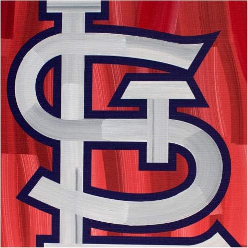 לוגו של סנט לואיס קרדינלס 16 x 20 SL עם גלריית רקע מופשטת אדומה עטופה גליקה מעוטרת - אמנות MLB מקורית והדפסים