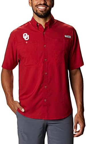 קולומביה NCAA אוקלהומה מקדימה חולצת שרוול קצר של גברים, קטנים, בסדר - קטיפה אדומה