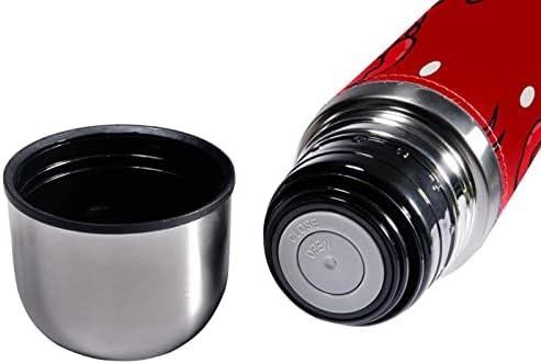 SDFSDFSD 17 גרם ואקום מבודד נירוסטה בקבוק מים ספורט ספורט קפה ספל ספל מעביר עור אמיתי עטוף BPA בחינם, סרטנים אדומים