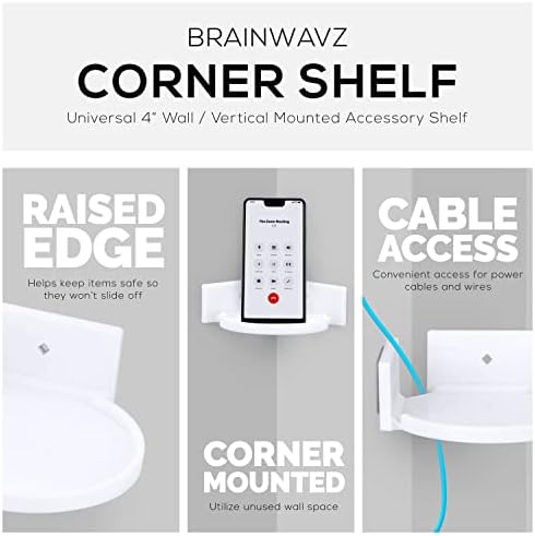 Brainwavz 4 אינץ 'מדף צף קטן, דבק ובורג פנימה, לרמקולים של Bluetooth, מצלמות, צמחים, צעצועים, ספרים ועוד, קל להתקנת