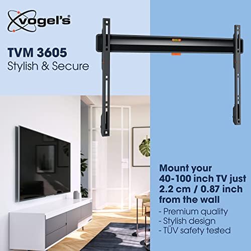 תושבת קיר טלוויזיה קבועה של Vogel של Vogel לטלוויזיות 40-100 אינץ ', מקסימום. 165 קג, קיר טלוויזיה שטוח הר